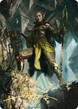 Image for Nissa of Shadowed Boughs Art Card (5/81) (Gold-Stamped Signature) (5) [Art Series: Zendikar Rising]
