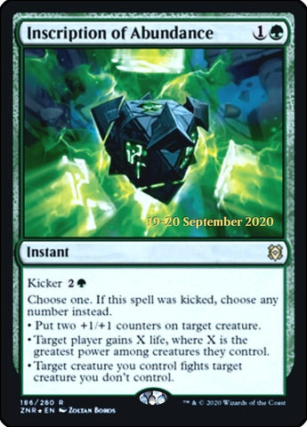 Image for Inscription of Abundance (186) [Prerelease Cards]