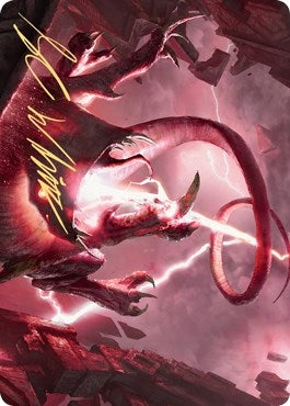 Image for Thundering Rebuke Art Card (Gold-Stamped Signature) (68) [Art Series: Zendikar Rising]