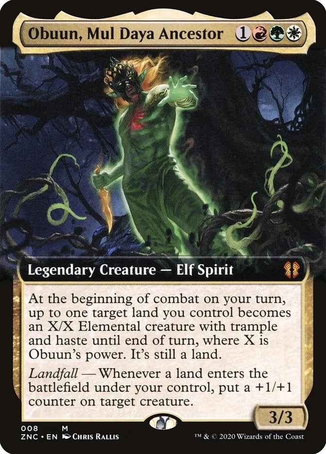 Image for Obuun, Mul Daya Ancestor (Extended Art) (8) [Commander: Zendikar Rising]