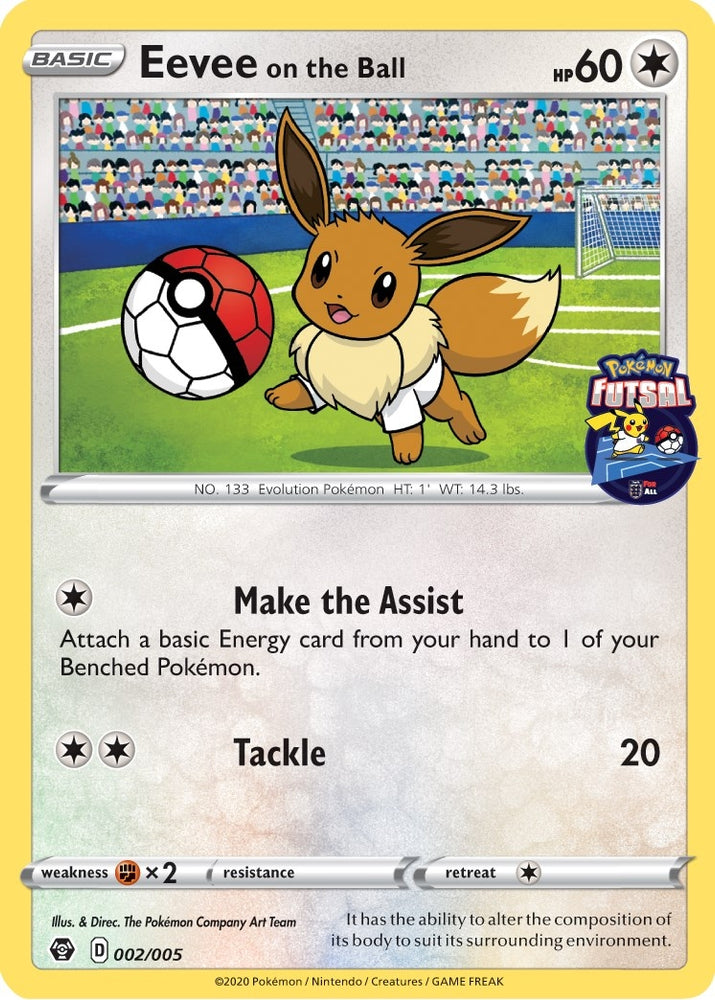 Eevee on the Ball - 002/005 (Pokemon Futsal) (002/005) (Miscellaneous Cards & Products)