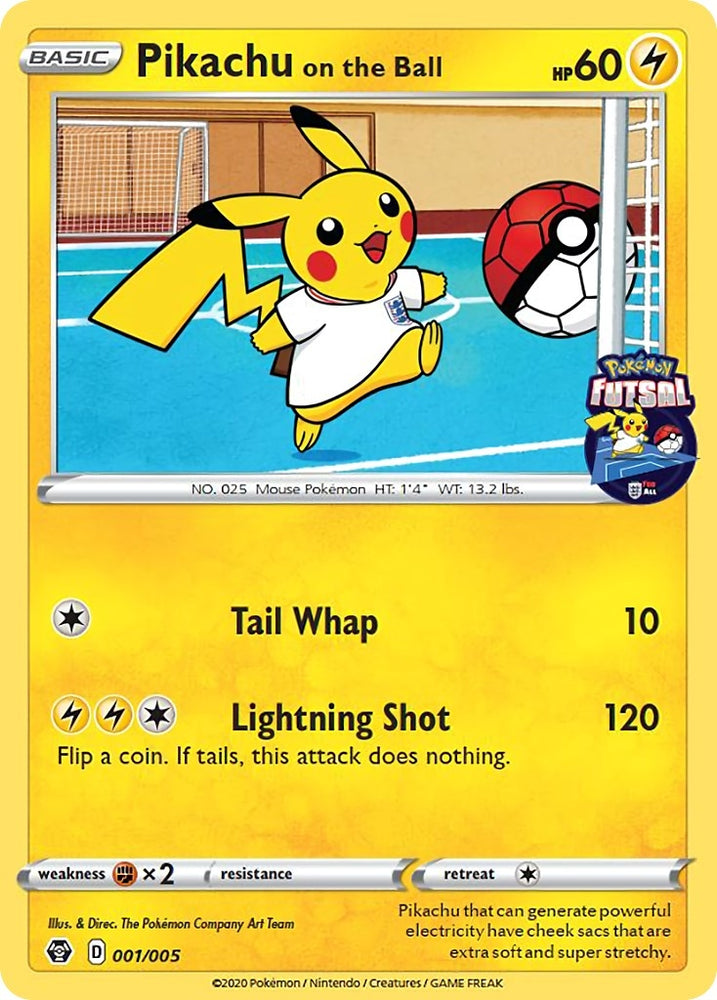 Pikachu on the Ball - 001/005 (Pokemon Futsal) (001/005) (Miscellaneous Cards & Products)