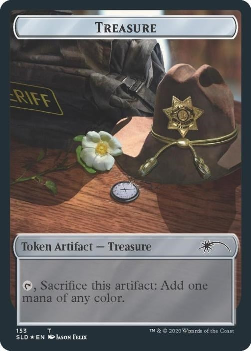 Image for Treasure // Walker (Bicycle Girl) Double-sided Token (153) [Secret Lair Drop Series]