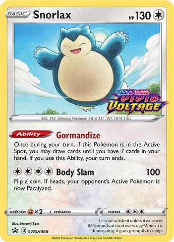 Image for Snorlax - SWSH068 (Prerelease) (SWSH068) [SWSH: Sword & Shield Promo Cards]