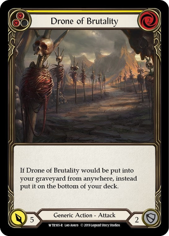 Image for Drone of Brutality (Yellow) (WTR165) (Welcome to Rathe) - Flesh and Blood TCG