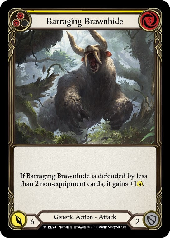 Image for Barraging Brawnhide (Yellow) (WTR177) (Welcome to Rathe) - Flesh and Blood TCG