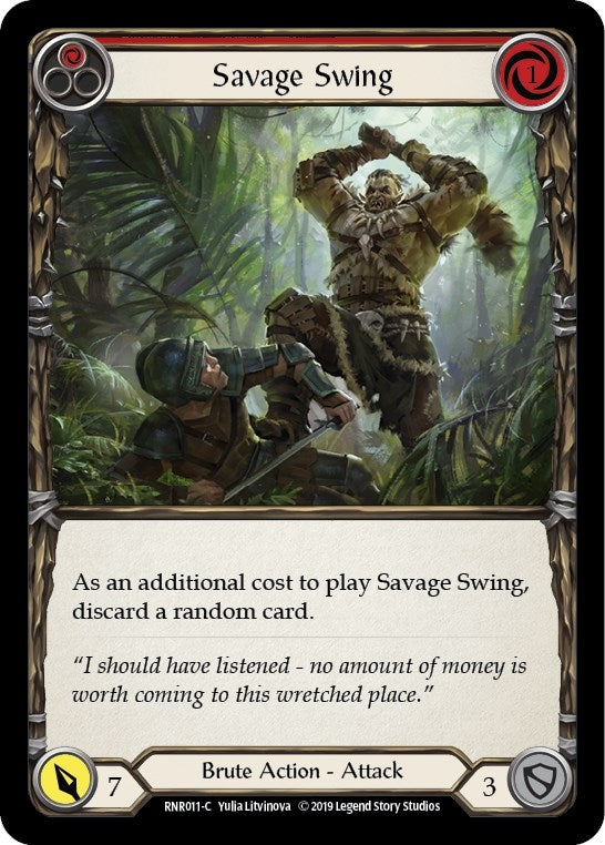 Image for Savage Swing (Red) (RNR011) (Hero Deck: Rhinar) - Flesh and Blood TCG