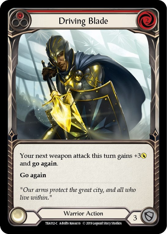 Image for Driving Blade (Red) (TEA012) (Hero Deck: Dorinthea) - Flesh and Blood TCG