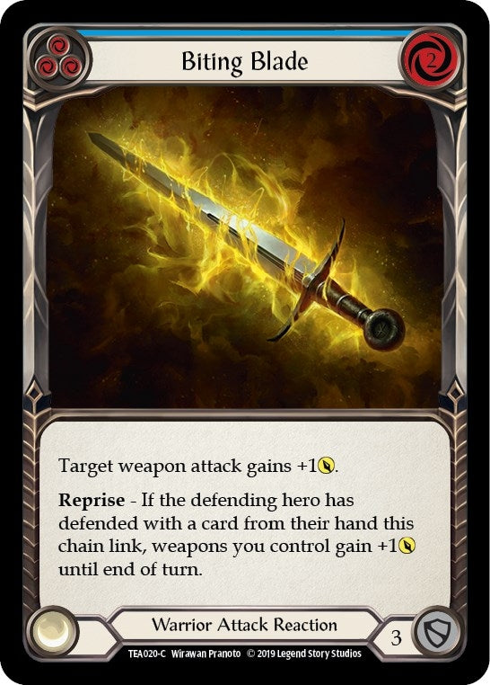 Image for Biting Blade (Blue) (TEA020) (Hero Deck: Dorinthea) - Flesh and Blood TCG