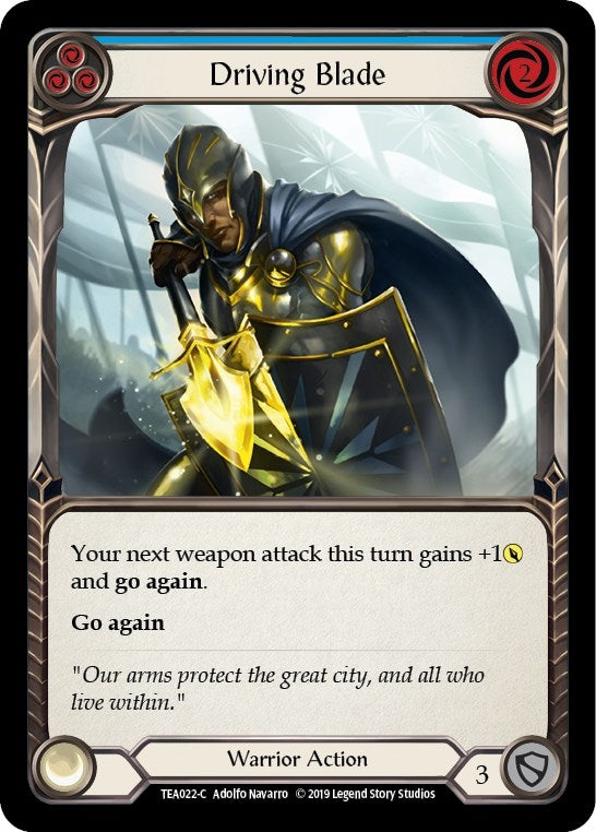 Image for Driving Blade (Blue) (TEA022) (Hero Deck: Dorinthea) - Flesh and Blood TCG