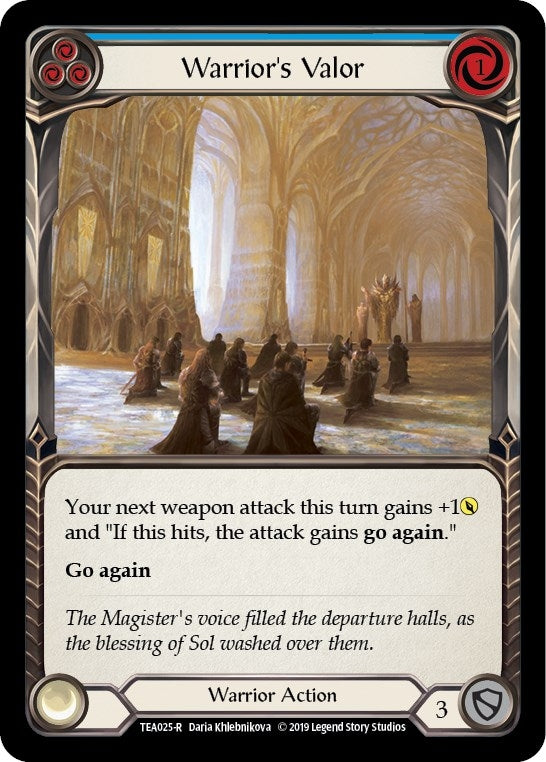 Image for Warrior's Valor (Blue) (TEA025) (Hero Deck: Dorinthea) - Flesh and Blood TCG