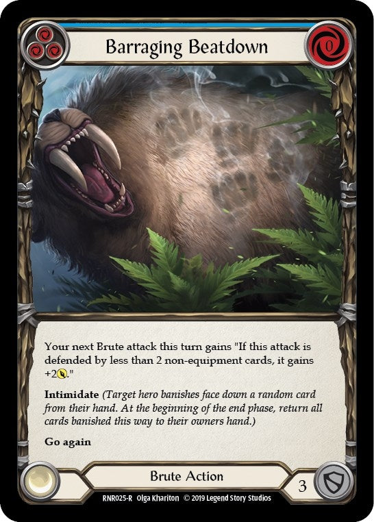 Image for Barraging Beatdown (Blue) (RNR025) (Hero Deck: Rhinar) - Flesh and Blood TCG