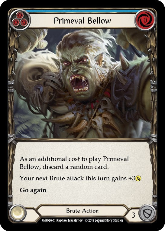 Image for Primeval Bellow (Blue) (RNR026) (Hero Deck: Rhinar) - Flesh and Blood TCG