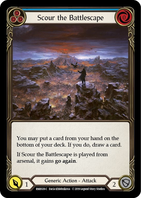 Image for Scour the Battlescape (Blue) (RNR028) (Hero Deck: Rhinar) - Flesh and Blood TCG