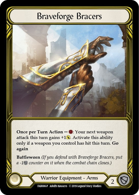 Image for Braveforge Bracers (Golden) - FAB006 (FAB006) (Flesh and Blood: Promo Cards) - Flesh and Blood TCG