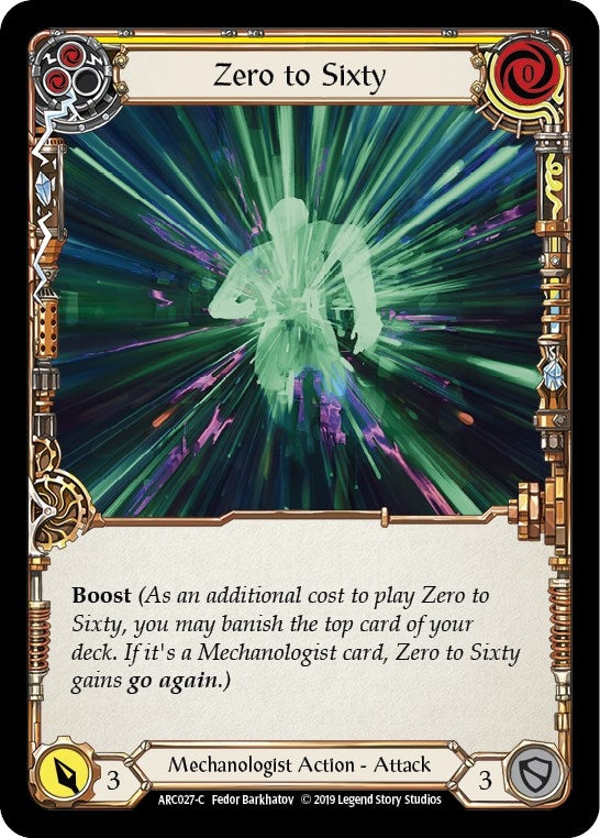 Image for Zero to Sixty (Yellow) (ARC027) (Arcane Rising) - Flesh and Blood TCG