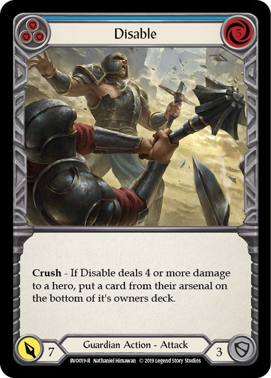Image for Disable (Blue) (BVO019) (Hero Deck: Bravo) - Flesh and Blood TCG