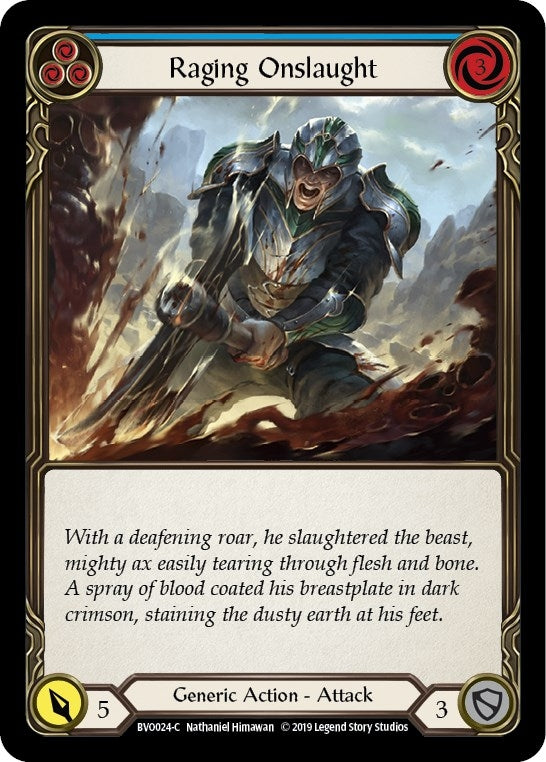Image for Raging Onslaught (Blue) (BVO024) (Hero Deck: Bravo) - Flesh and Blood TCG