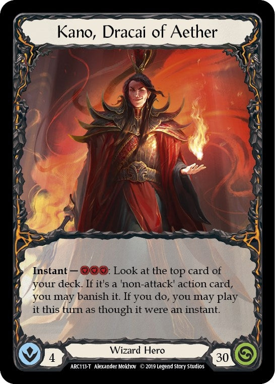 Image for Kano, Dracai of Aether // Nebula Blade (ARC113 // ARC077) (Arcane Rising) - Flesh and Blood TCG