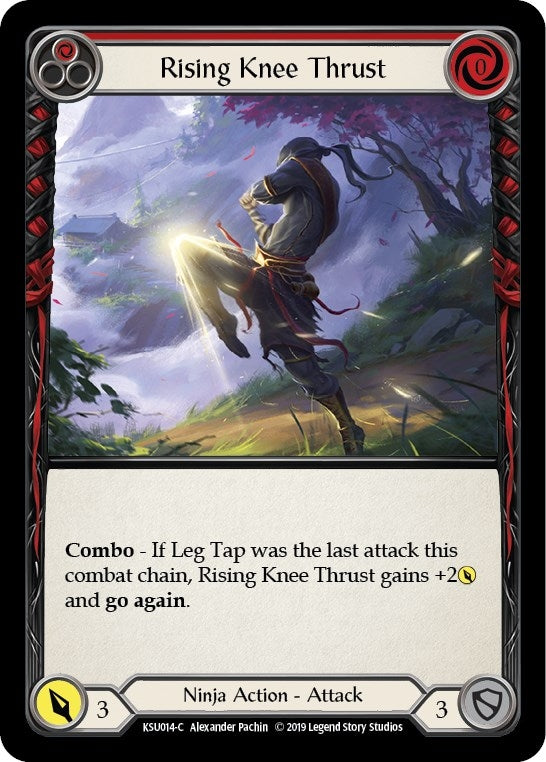 Image for Rising Knee Thrust (Red) (KSU014) (Hero Deck: Katsu) - Flesh and Blood TCG