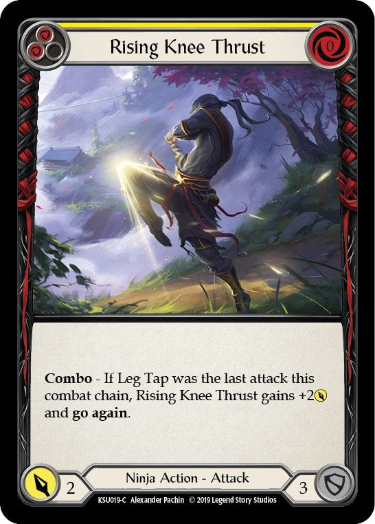 Image for Rising Knee Thrust (Yellow) (KSU019) (Hero Deck: Katsu) - Flesh and Blood TCG