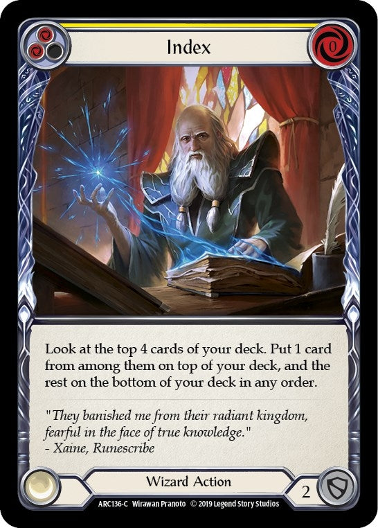 Image for Index (Yellow) (ARC136) (Arcane Rising) - Flesh and Blood TCG