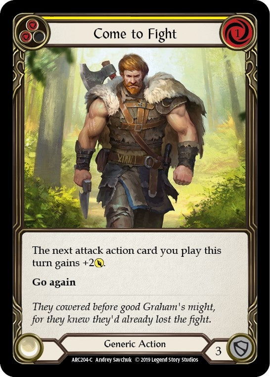 Image for Come to Fight (Yellow) (ARC204) (Arcane Rising) - Flesh and Blood TCG
