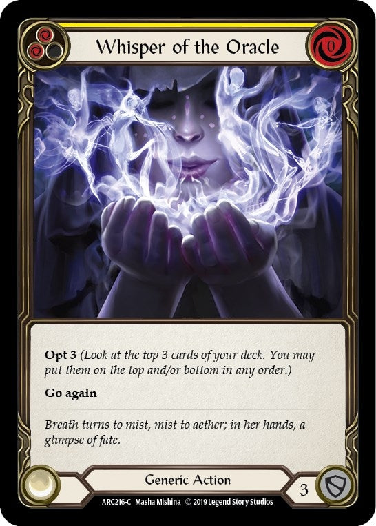 Image for Whisper of the Oracle (Yellow) (ARC216) (Arcane Rising) - Flesh and Blood TCG