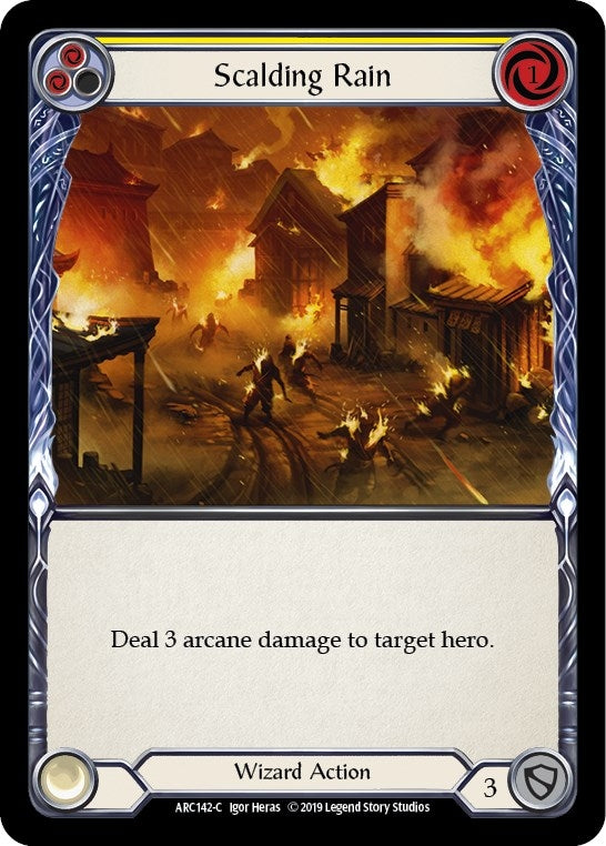 Image for Scalding Rain (Yellow) (ARC142) (Arcane Rising) - Flesh and Blood TCG