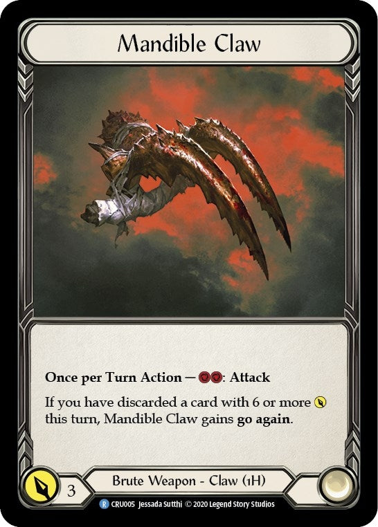 Image for Mandible Claw (Reverse) (CRU005) (Crucible of War) - Flesh and Blood TCG