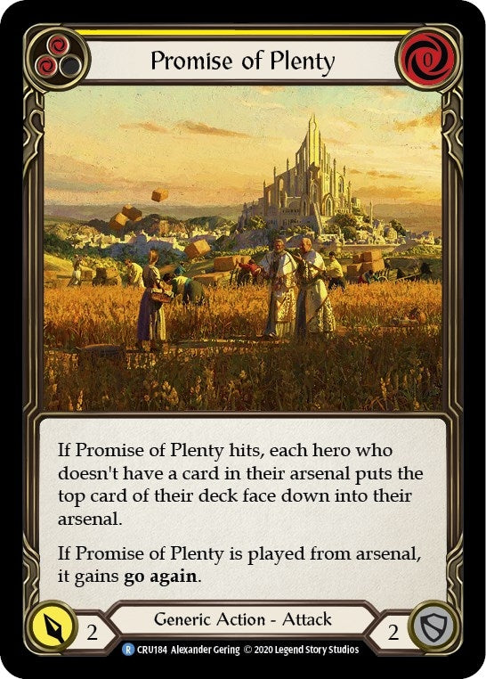 Image for Promise of Plenty (Yellow) (CRU184) (Crucible of War) - Flesh and Blood TCG