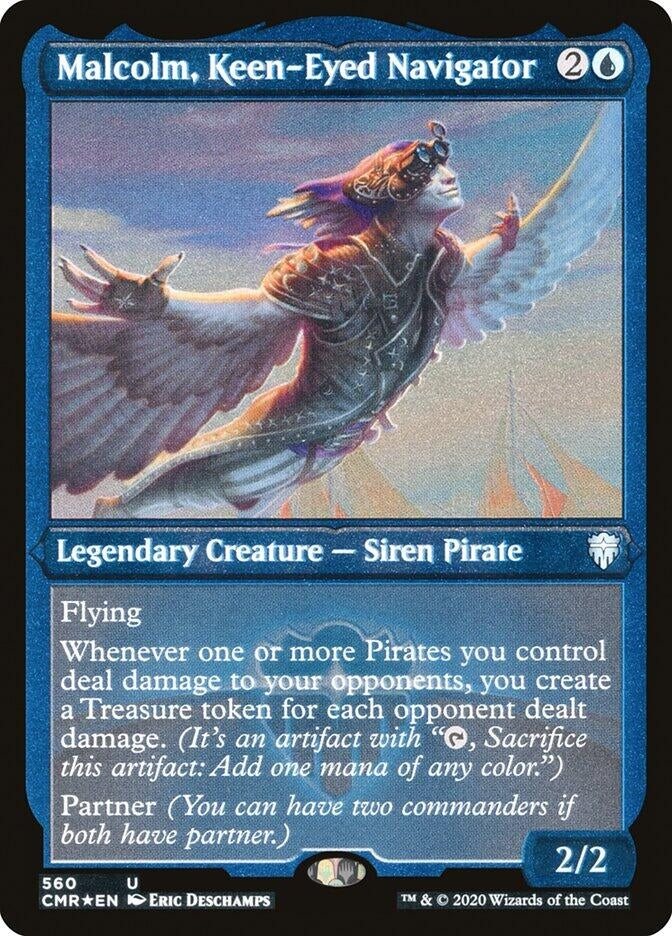 Image for Malcolm, Keen-Eyed Navigator (Foil Etched) (560) [Commander Legends]