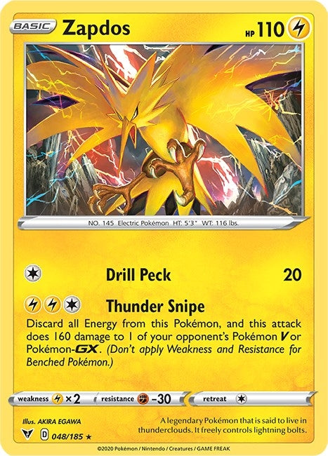 Image for Zapdos (048/185) [SWSH04: Vivid Voltage]