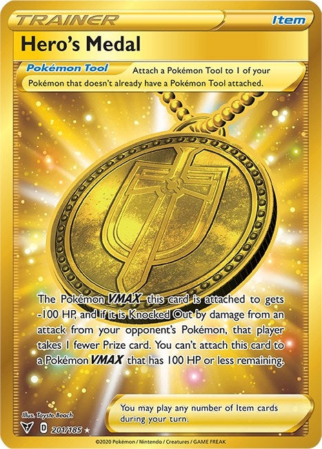 Image for Hero's Medal (Secret) (201/185) [SWSH04: Vivid Voltage]