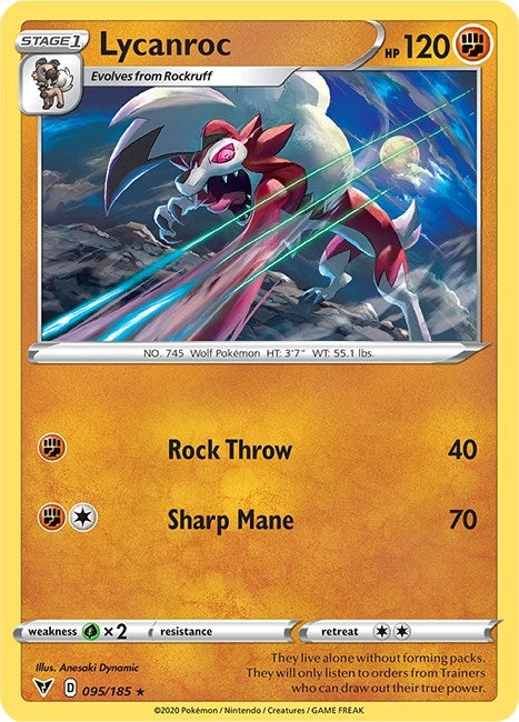 Image for Lycanroc (095/185) [SWSH04: Vivid Voltage]