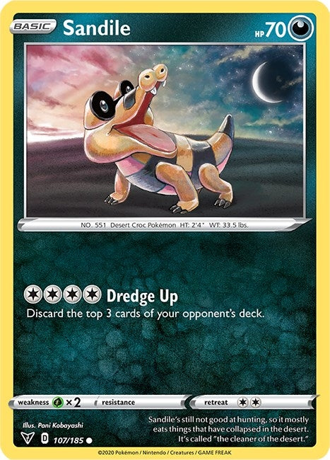 Image for Sandile (107/185) - Pokemon