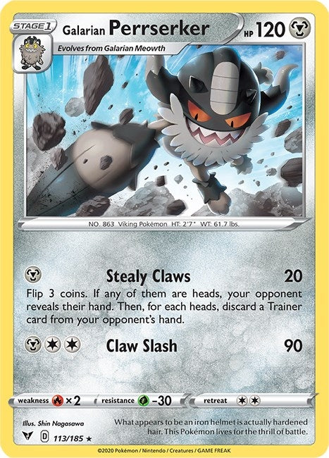 Image for Galarian Perrserker (113/185) [SWSH04: Vivid Voltage]