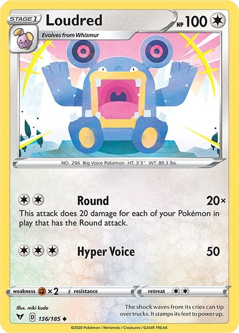 Image for Loudred (136/185) [SWSH04: Vivid Voltage]