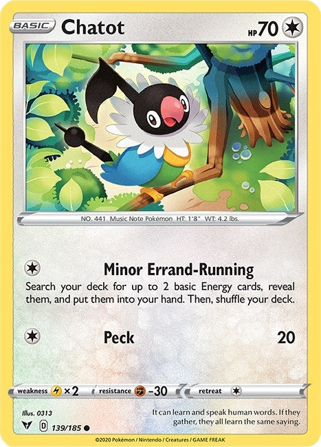 Image for Chatot (139/185) [SWSH04: Vivid Voltage]