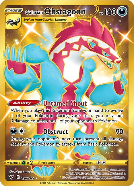 Image for Galarian Obstagoon (Secret) (198/185) [SWSH04: Vivid Voltage]