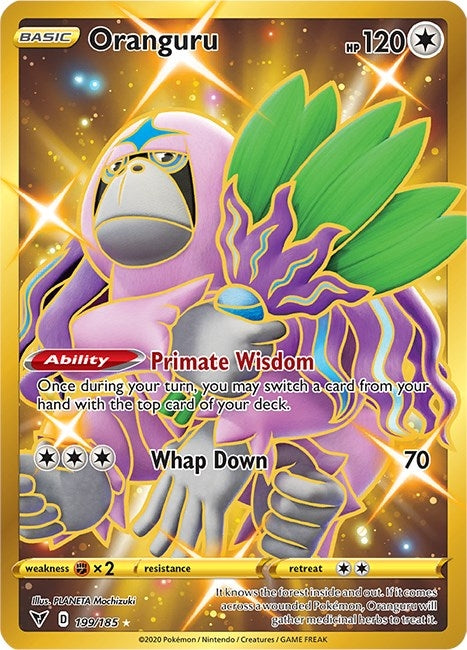Image for Oranguru (Secret) (199/185) [SWSH04: Vivid Voltage]