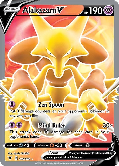 Image for Alakazam V (Full Art) (172/185) [SWSH04: Vivid Voltage]