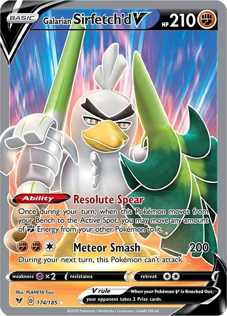 Image for Galarian Sirfetch'd V (Full Art) (174/185) [SWSH04: Vivid Voltage]