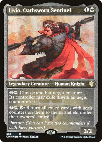 Image for Livio, Oathsworn Sentinel (Foil Etched) (551) [Commander Legends]