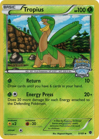 Image for Tropius - 5/101 (National Championships) [Staff] (005/101) - Pokemon