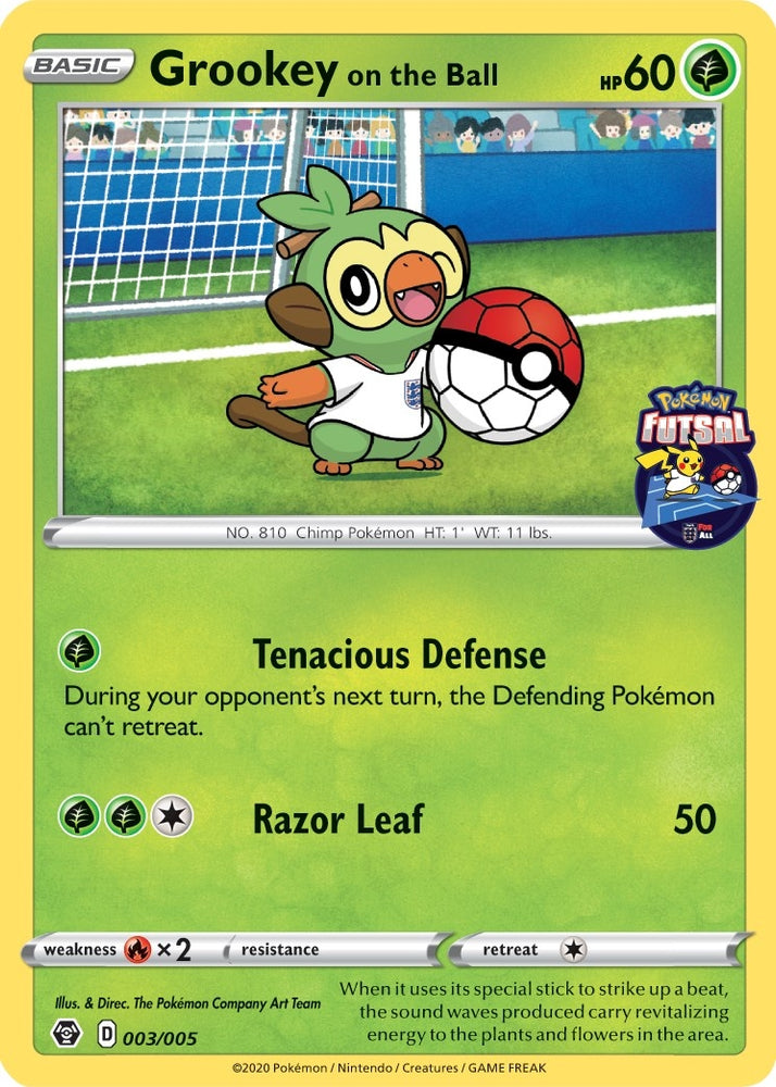 Grookey on the Ball - 003/005 (Pokemon Futsal) (003/005) (Miscellaneous Cards & Products)