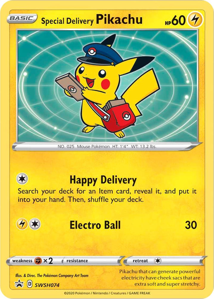Image for Special Delivery Pikachu - SWSH074 (SWSH074) - Pokemon