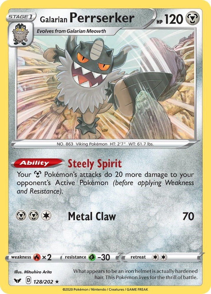 Image for Galarian Perrserker 128/202 (SWSH Base Set) (128/202) [Deck Exclusives]