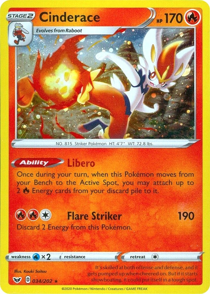 Cinderace - 034/202 (Cosmos Holo) (034/202) (Miscellaneous Cards & Products)