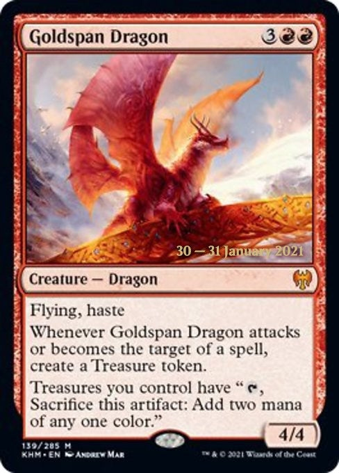 Image for Goldspan Dragon (139) [Prerelease Cards]